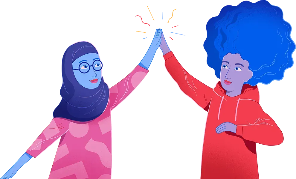 Two persons clapping